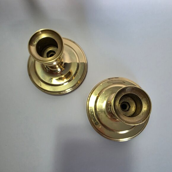 Vintage Solid Brass Baldwin Brass Candlestick Holders 3”, Set of 4 - Picture 6 of 13